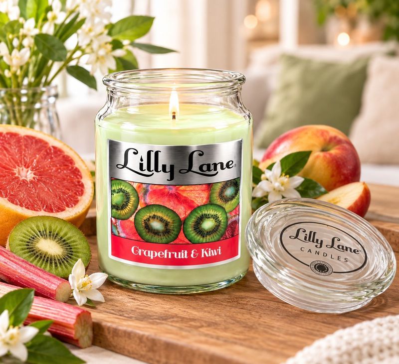 Lilly Lane Grapefruit & Kiwi 18oz Jar Candle