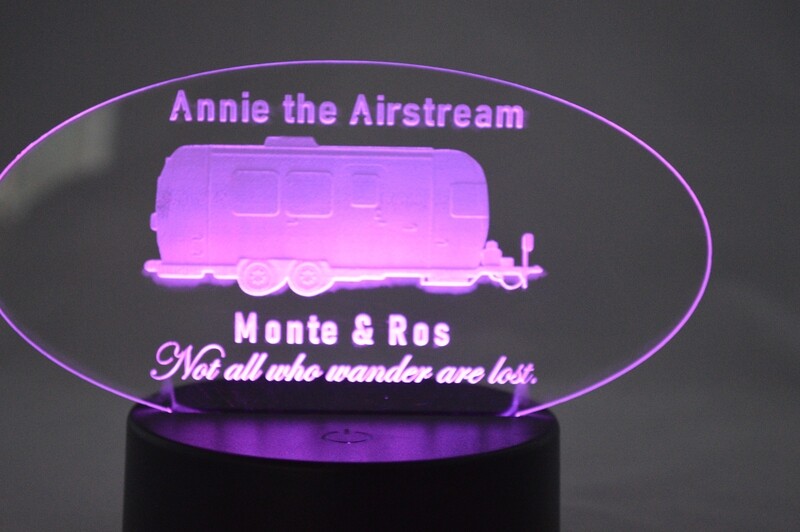 Customizable Airstream Clear Acrylic with LED Base
