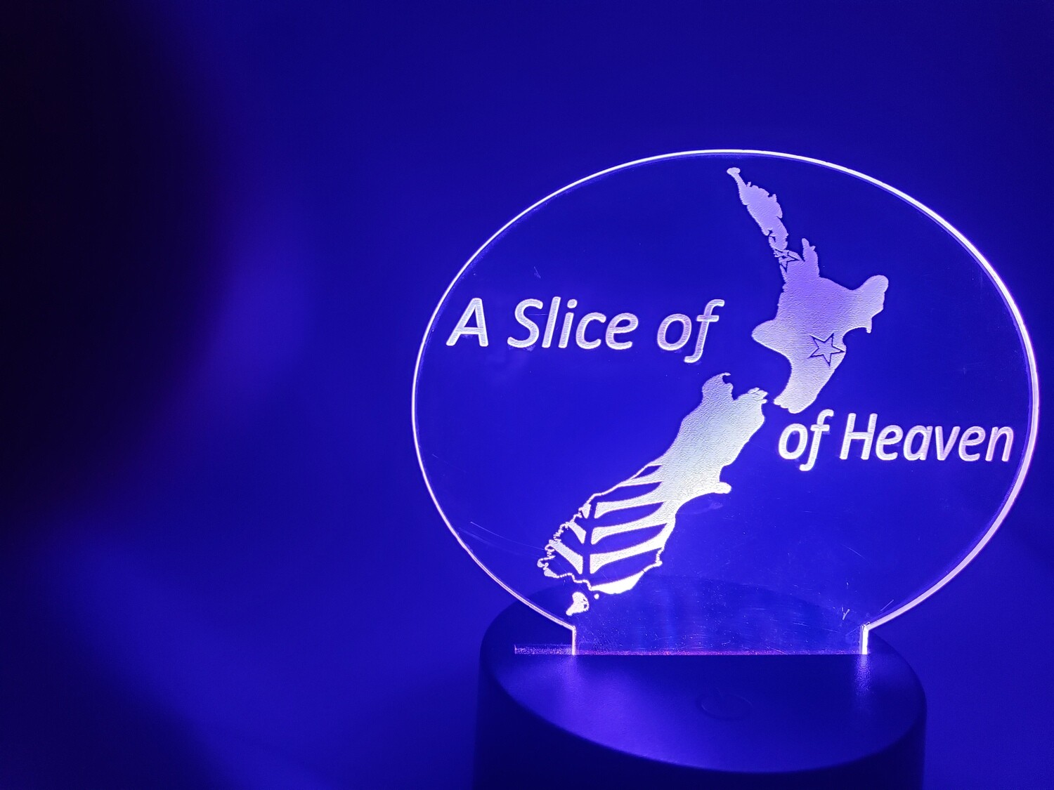 New Zealand Clear Acrylic with LED Base