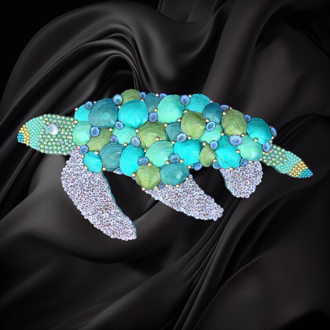 Large Metallic Sea Turtle