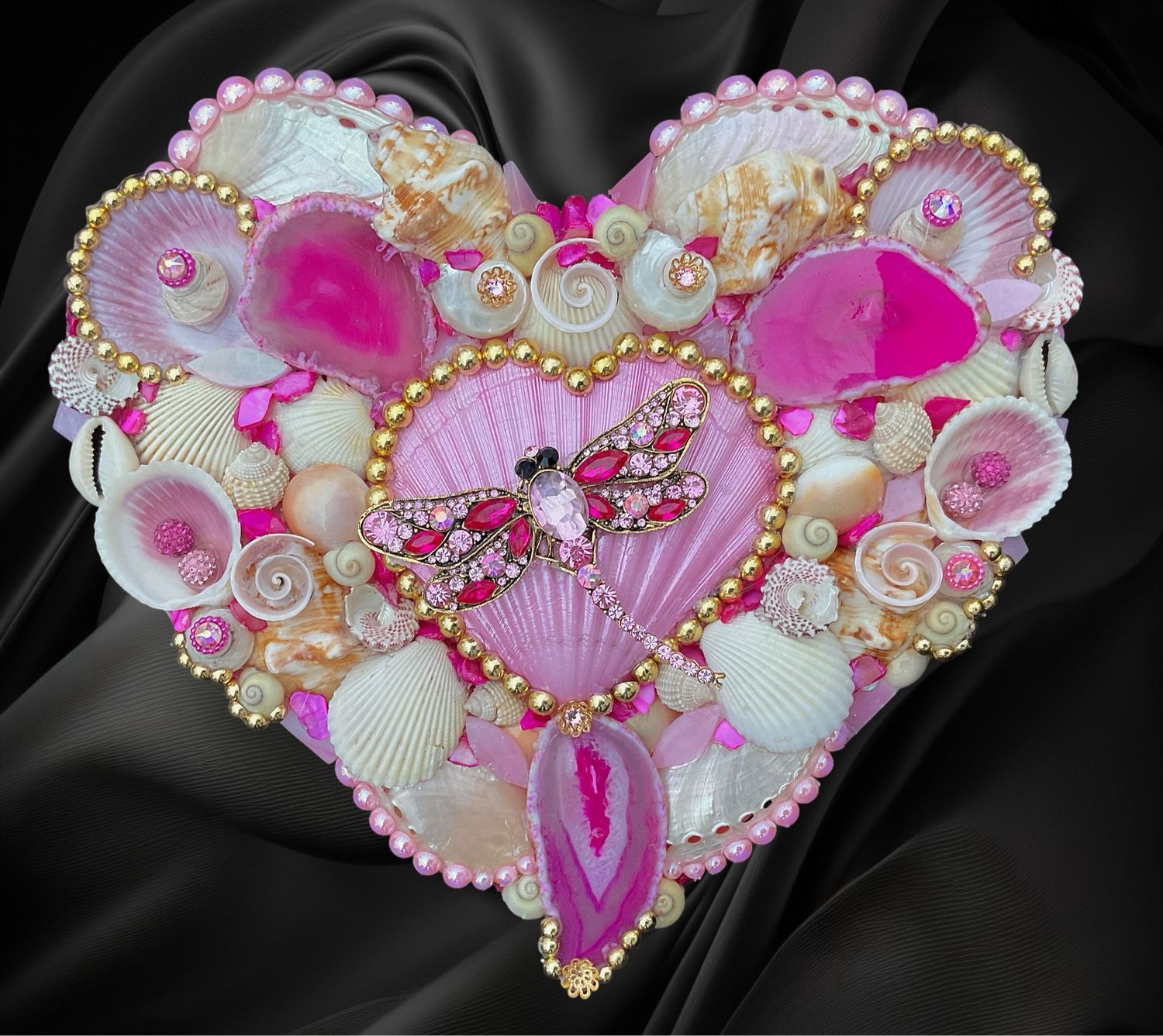 Pink Dragonfly Heart