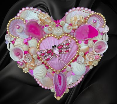 Pink Dragonfly Heart
