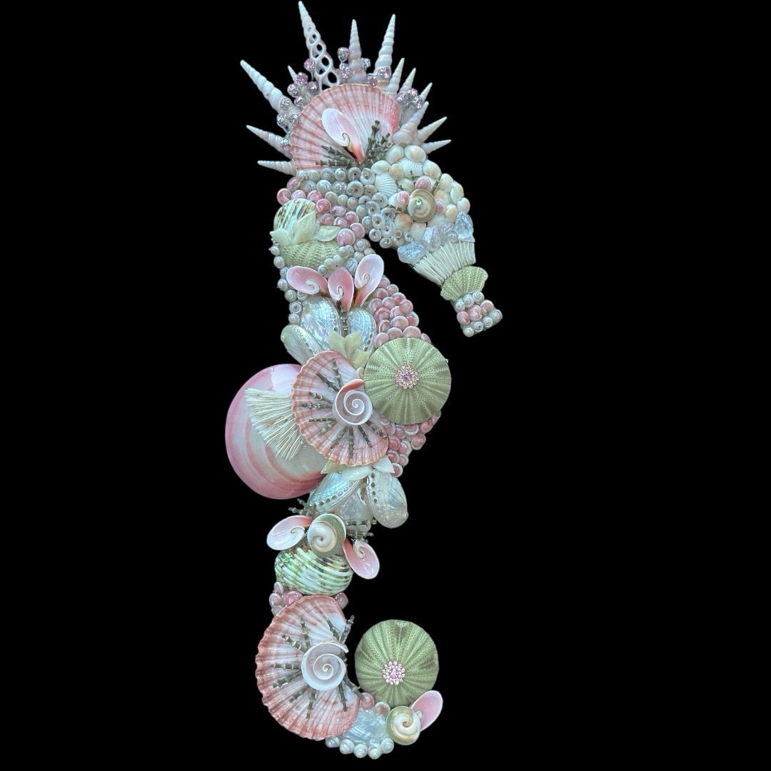 Pink Green Seahorse