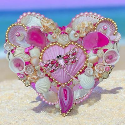 Pink Dragonfly Heart