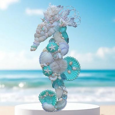 Sea Green Left Facing Seahorse