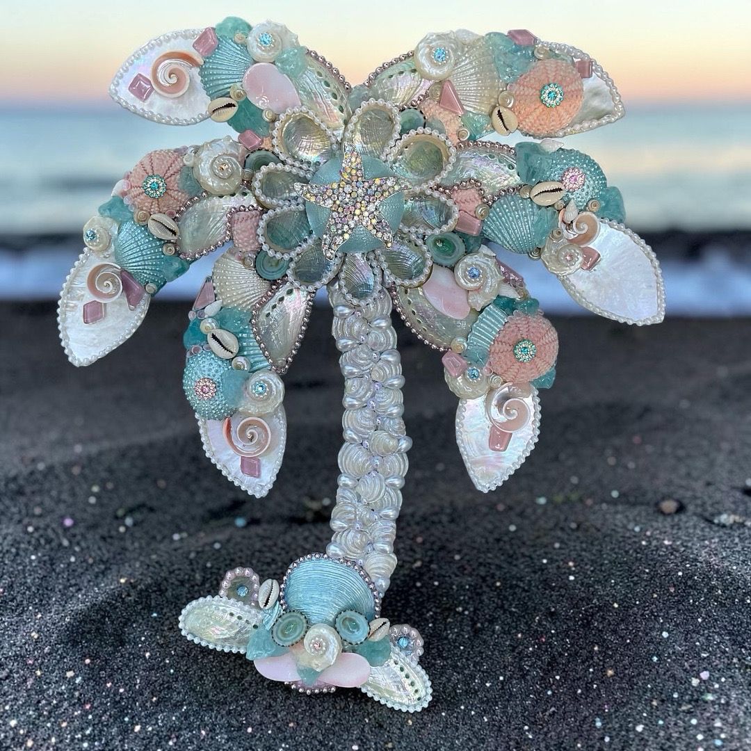 Pastel Pink Blue Palm Tree