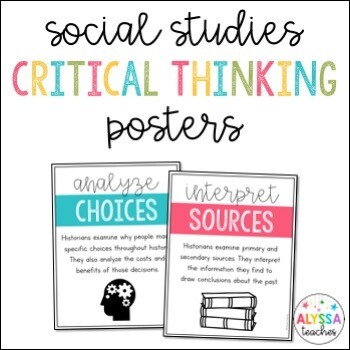 Social Studies Critical Thinking Posters