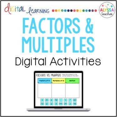 Digital Factors and Multiples Activities