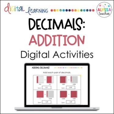 Digital Adding Decimals Activities