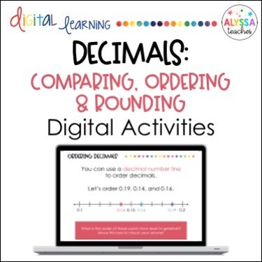 Digital Rounding, Comparing, Ordering Decimals Activities