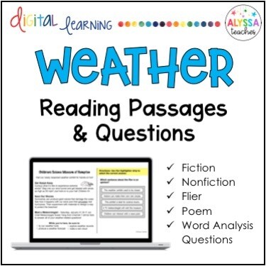 Weather-themed Reading Passages (Digital & Print)