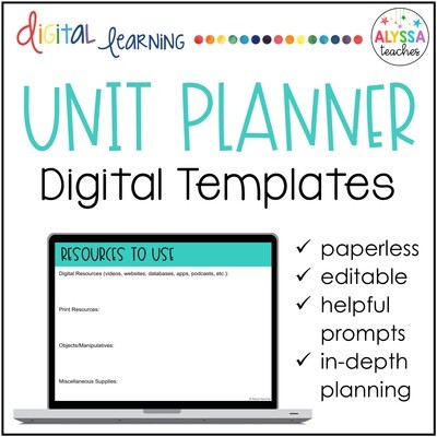 Digital Unit Plan Templates