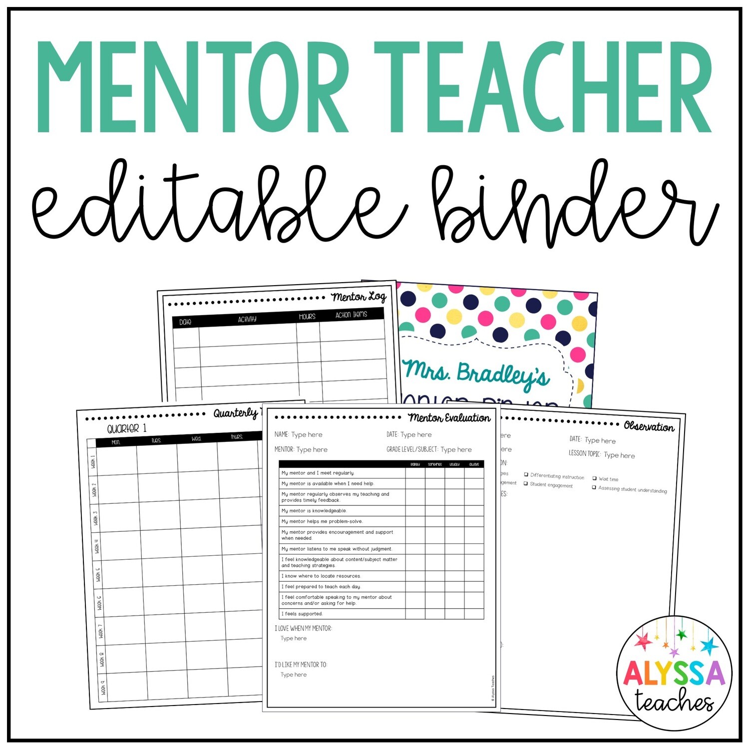 Mentor Teacher Binder