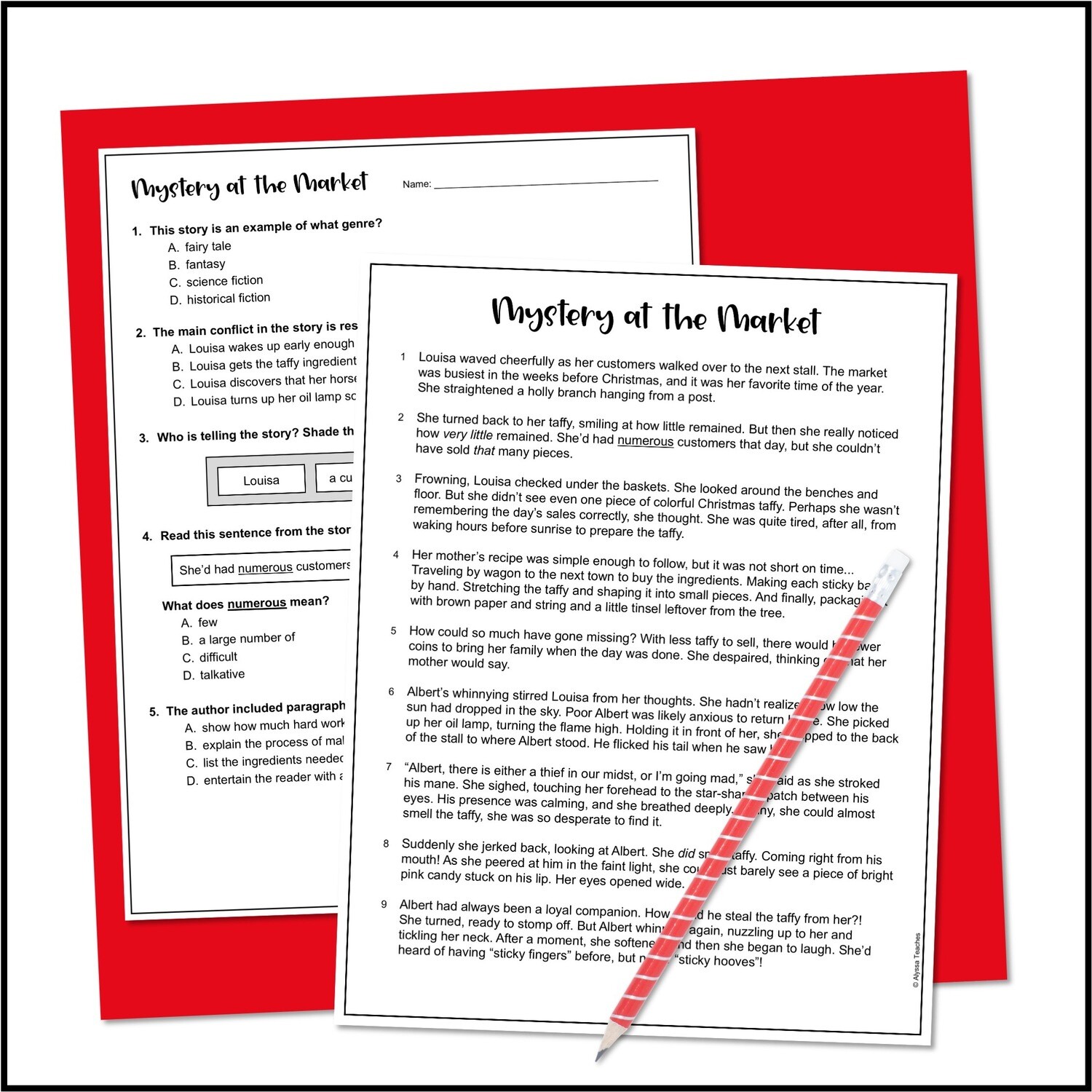Christmas Reading Passages with Comprehension Questions