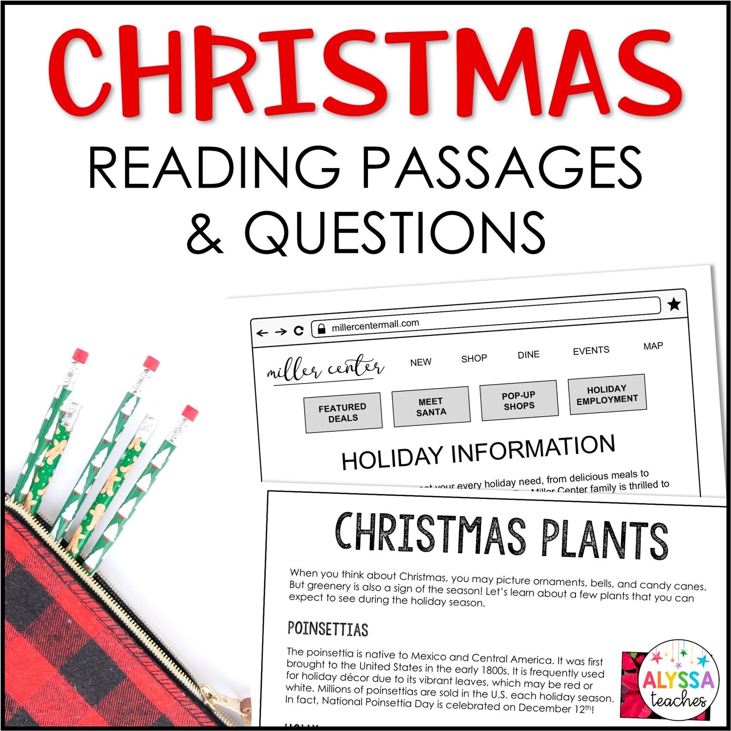 Christmas Reading Passages with Comprehension Questions