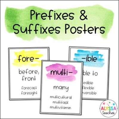 Prefix and Suffix Posters