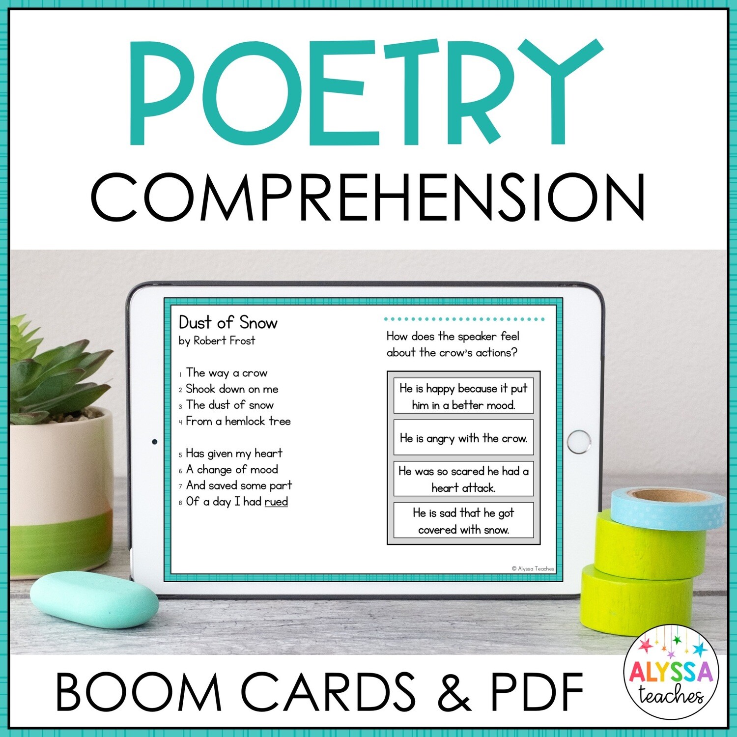 Poetry Reading Comprehension and Questions (Print & Digital)