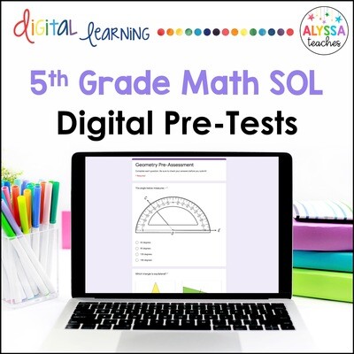 5th Grade Math SOL Pre-Assessments in Google Forms™