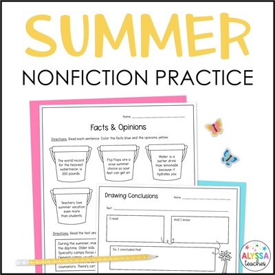 4th Grade Summer Nonfiction Reading Comprehension Packet