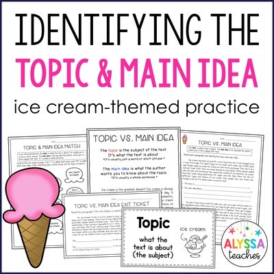 Topic and Main Idea Worksheets