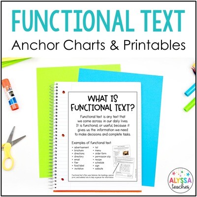 Functional Text Anchor Charts and Analysis Worksheets