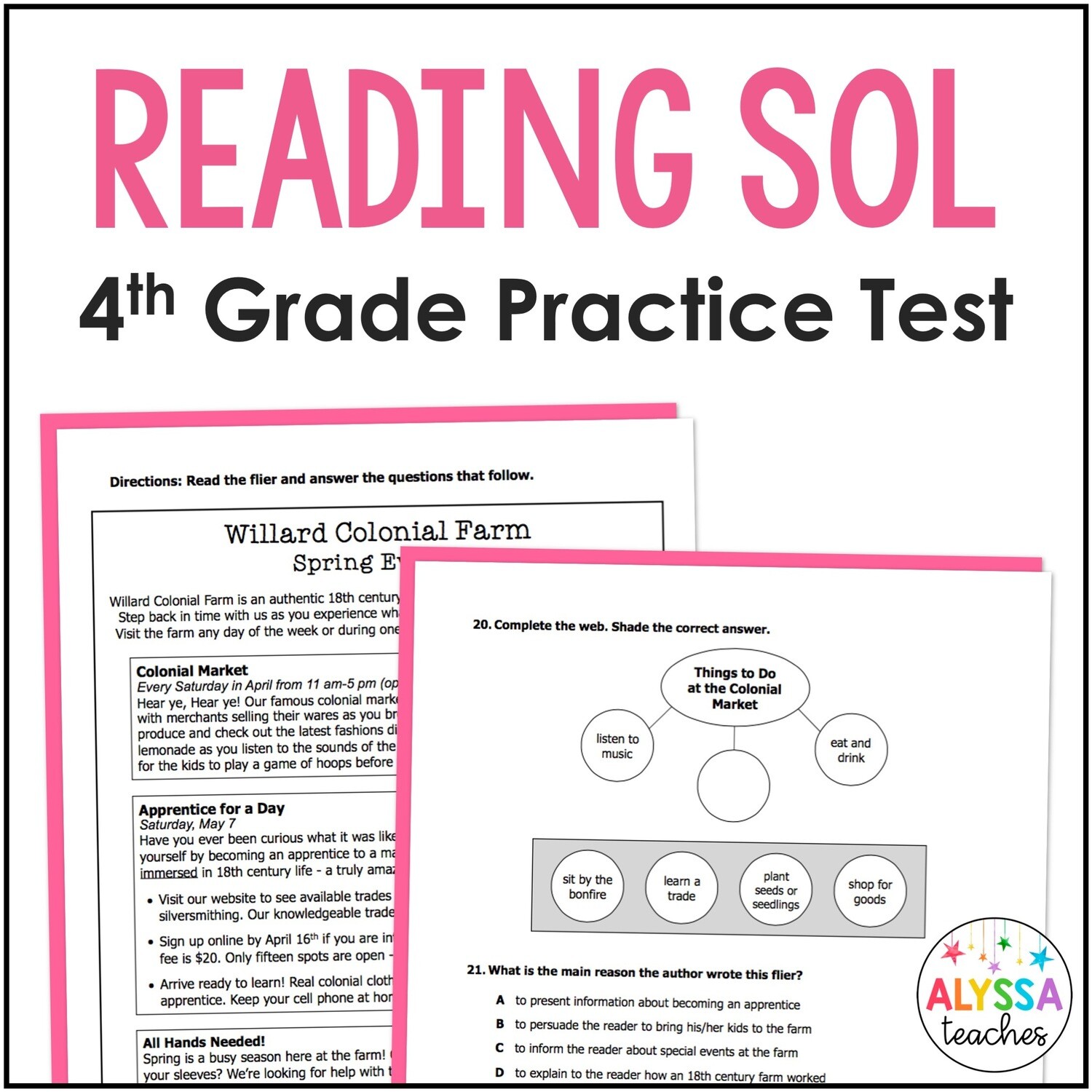 4th Grade Reading SOL Practice Test