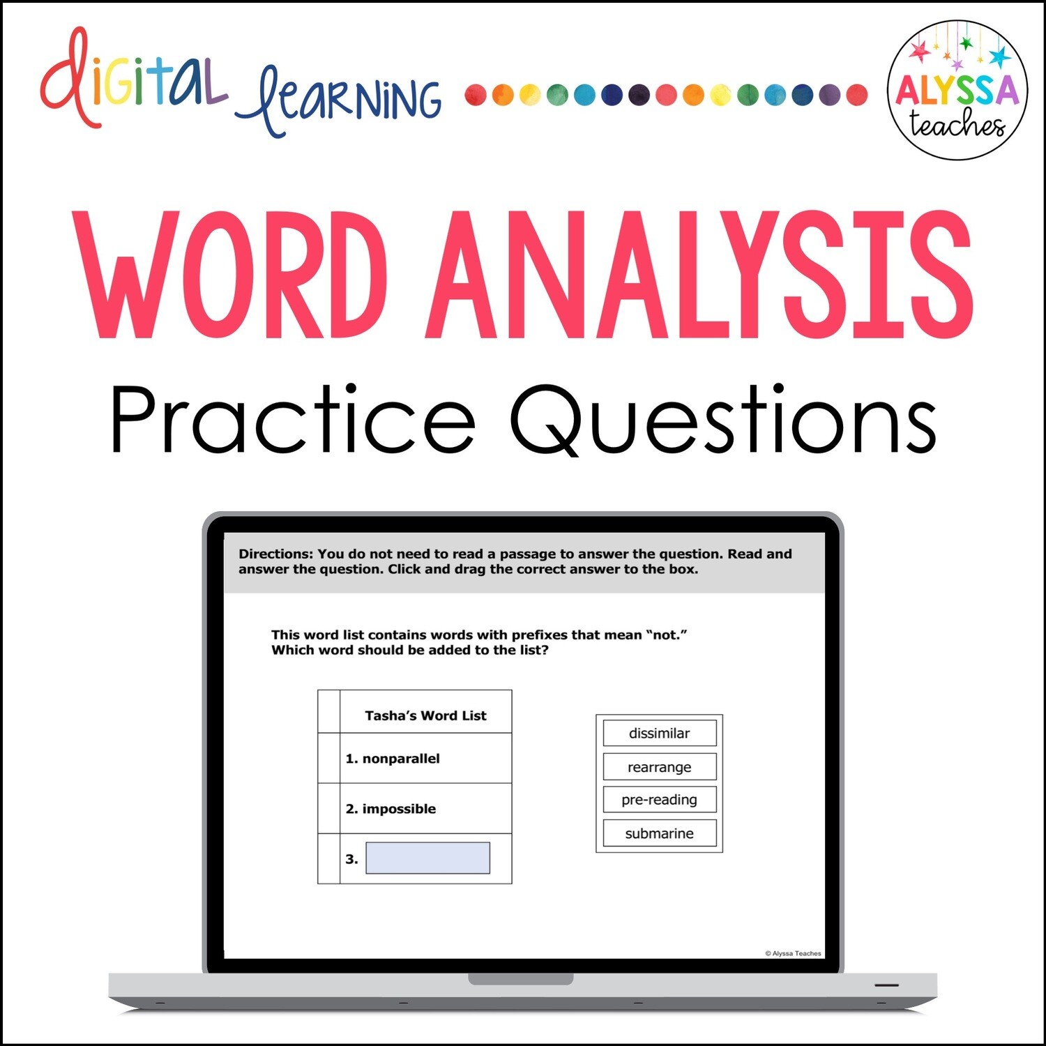 Digital Word Analysis Practice TEI Questions