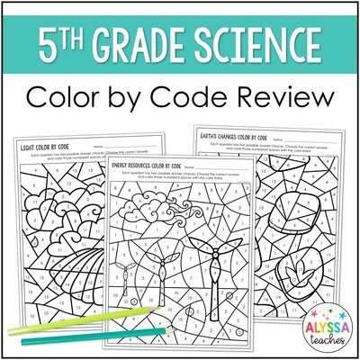 Virginia 5th Grade Science Color by Number Activities