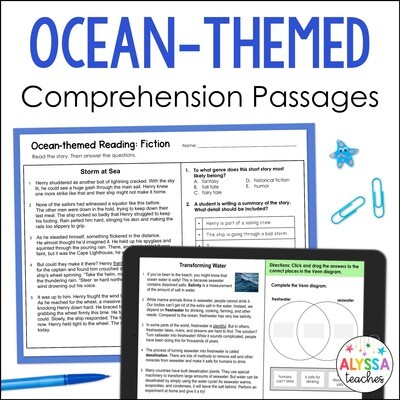 Ocean-themed Reading Passages (Digital & Print)