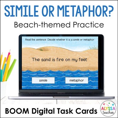 Similes and Metaphors Digital Task Cards (Boom Cards)