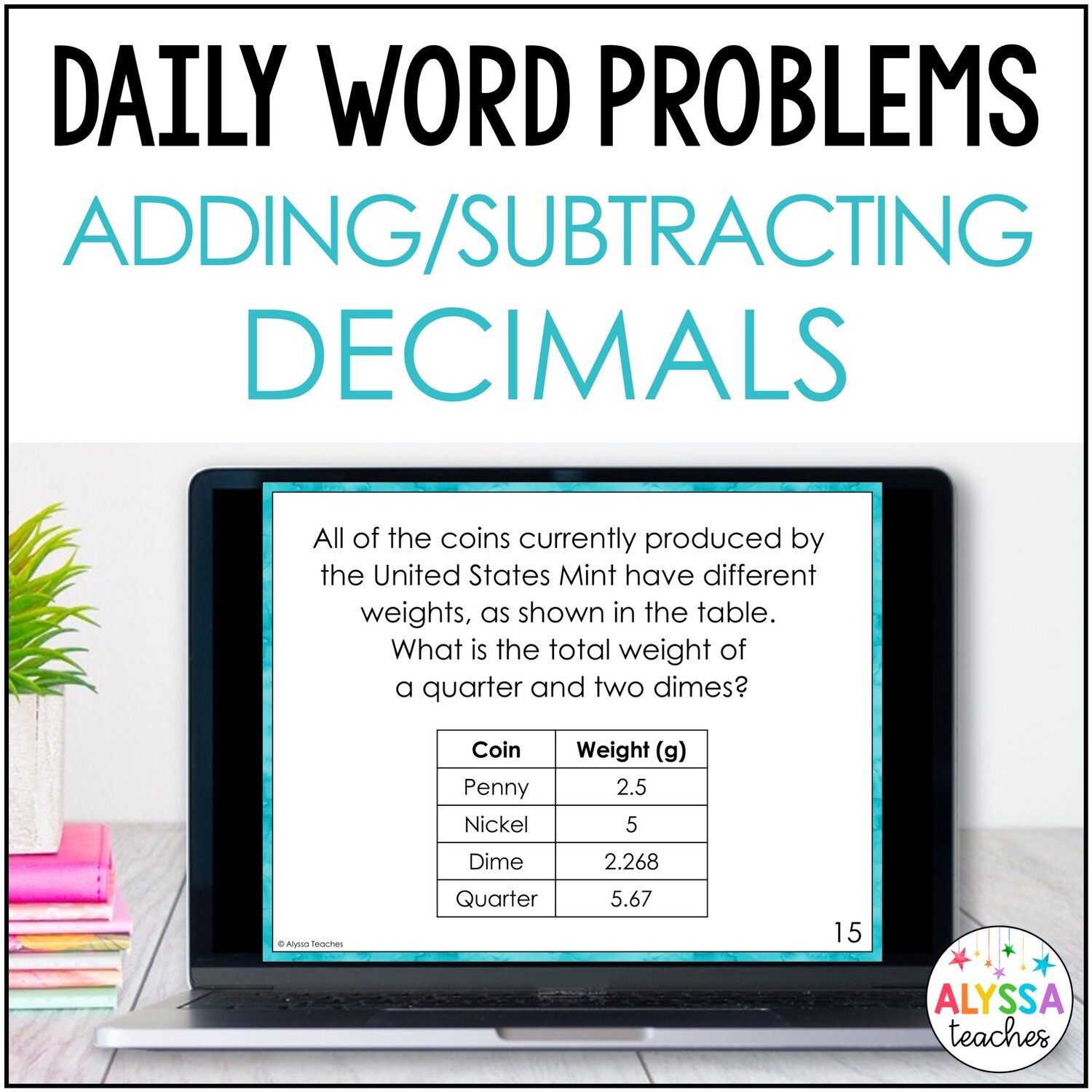 Adding and Subtracting Decimals Word Problems for Daily Math Review