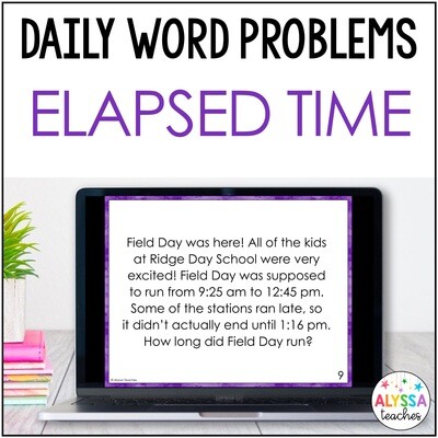 Elapsed Time Word Problems for Daily Math Review