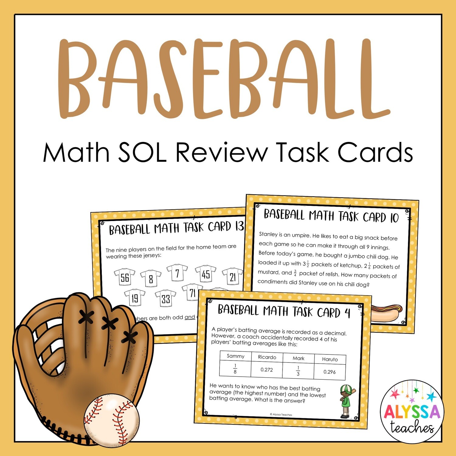 5th Grade Math SOL Review Task Cards