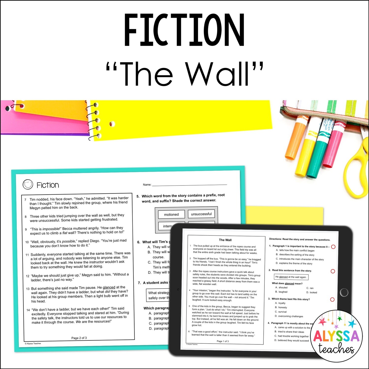 Fiction Comprehension Passage | 4th Grade