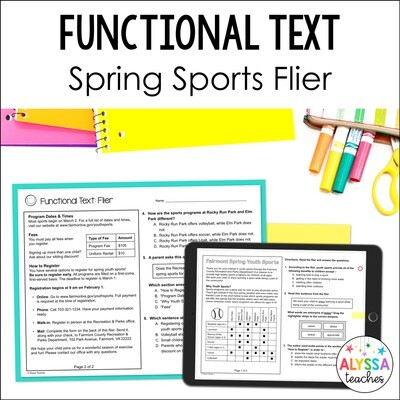 Functional Text Comprehension | Flier | 4th Grade