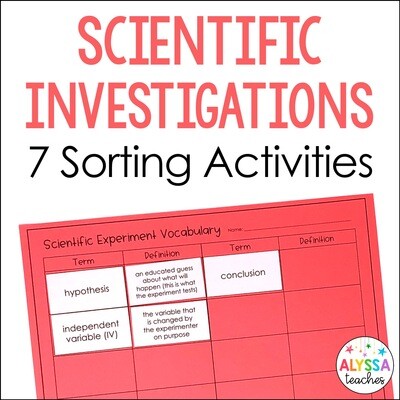 Scientific Method Sorting Activities (SOL 4.1 and 5.1)
