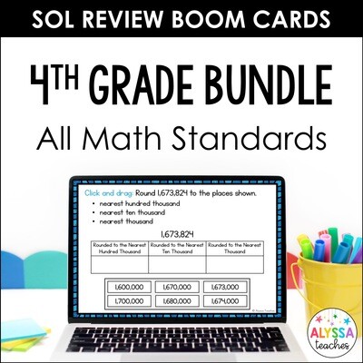 4th Grade Math SOL Review Boom Cards Bundle