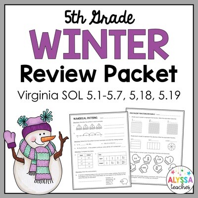 5th Grade Winter Math SOL Review Packet