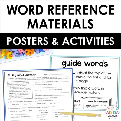 Word Reference Materials Activities