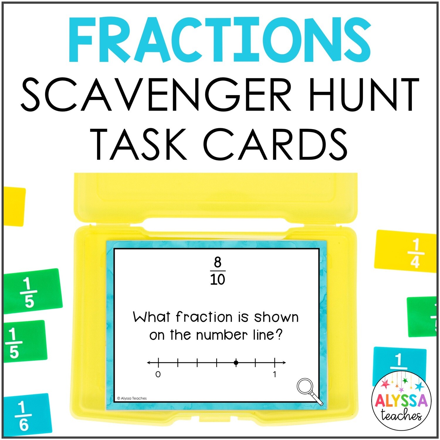 Fractions Scavenger Hunt Task Cards (4th Grade)