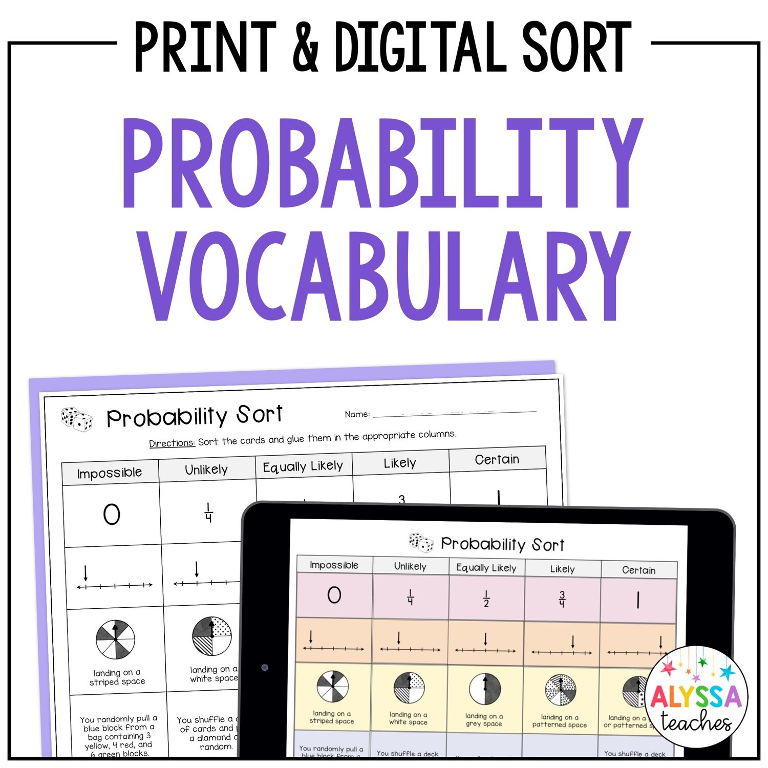 Probability Sorting Activity | Digital and Print