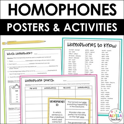 Homophones Activities