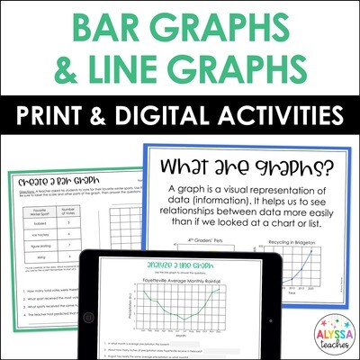 Bar Graphs and Line Graphs Activities | Print and Digital