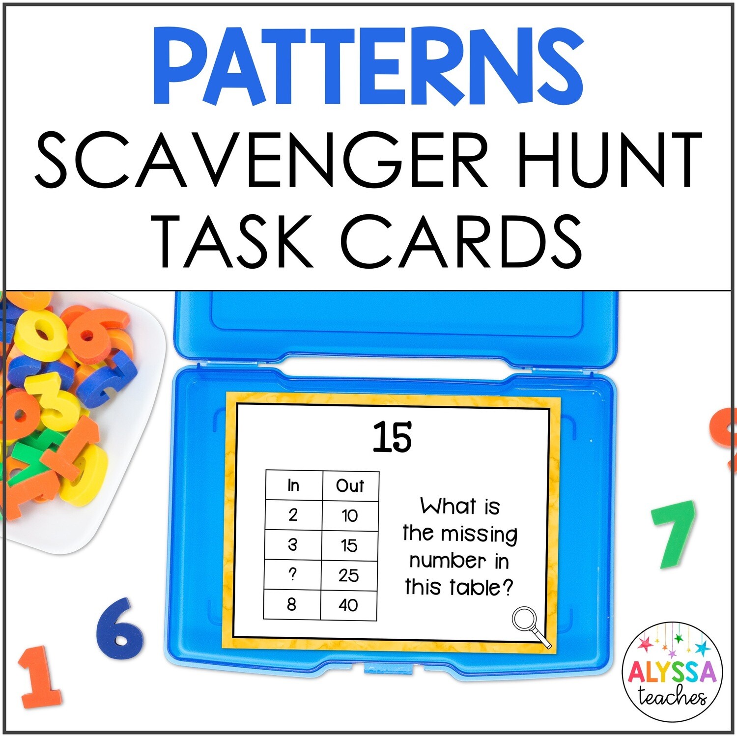 Numerical Patterns Scavenger Hunt Task Cards for 4th Grade