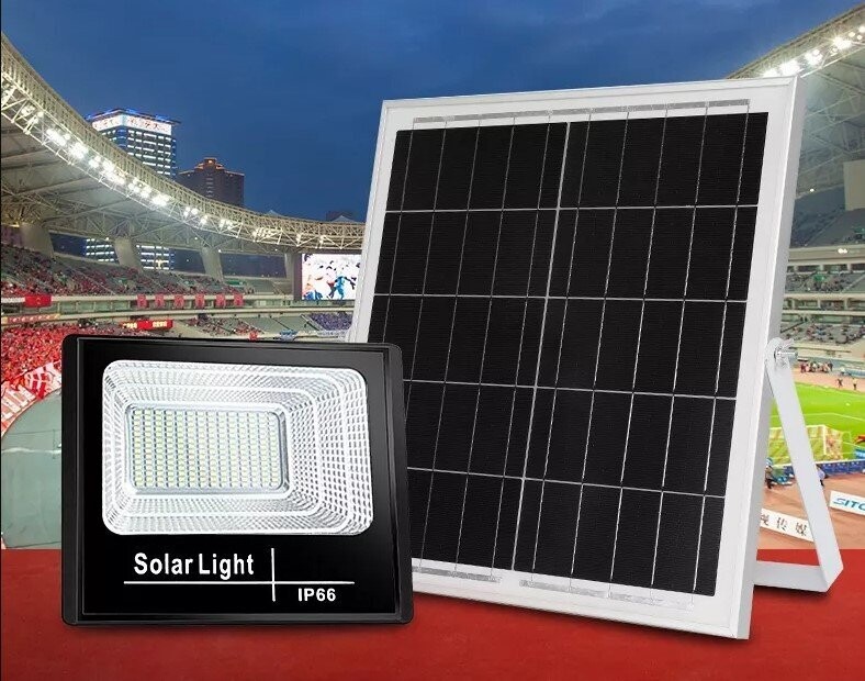 Foco Solar 200W Móvil Negro c/control remoto
