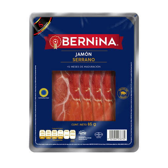 Jamón Serrano Bernina charola