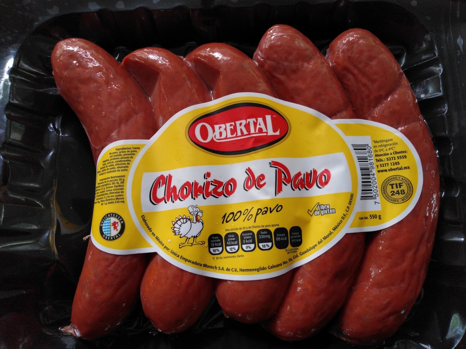 Chorizo de pavo Paq.