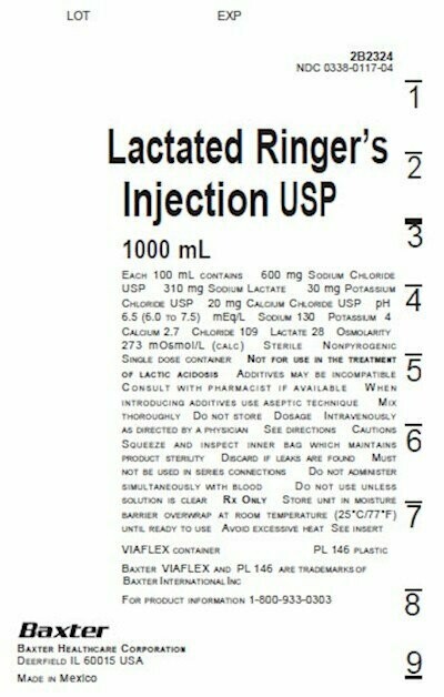 Baxter 2B2324X Lactated Ringers VFLX bag 1000 mL