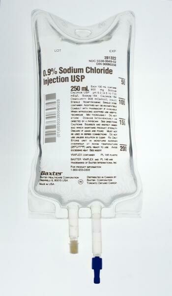 Baxter 2B1322Q Sodium Chloride 0.9% 250 mL CASE