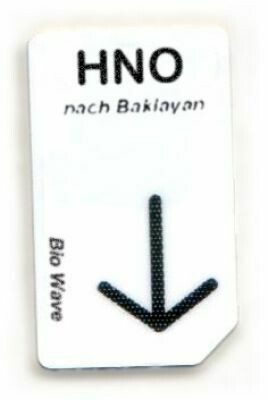Chipcard Biowave HNO,  Energetische Unterst. bei Hals, Nasen, Ohren